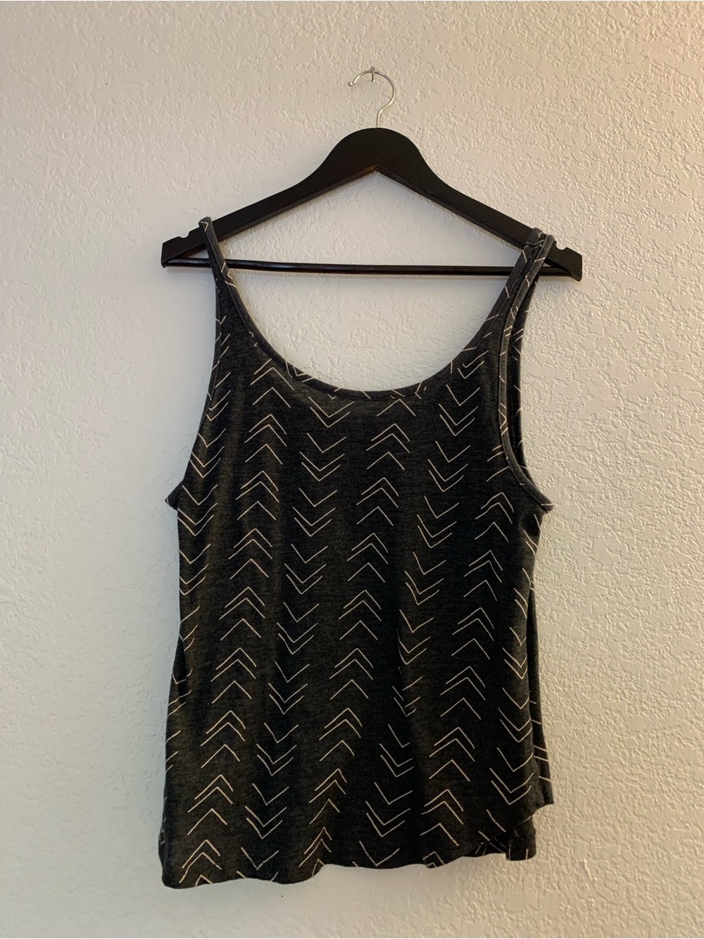 Billabong Black Tank Top with Chevron Accent | L